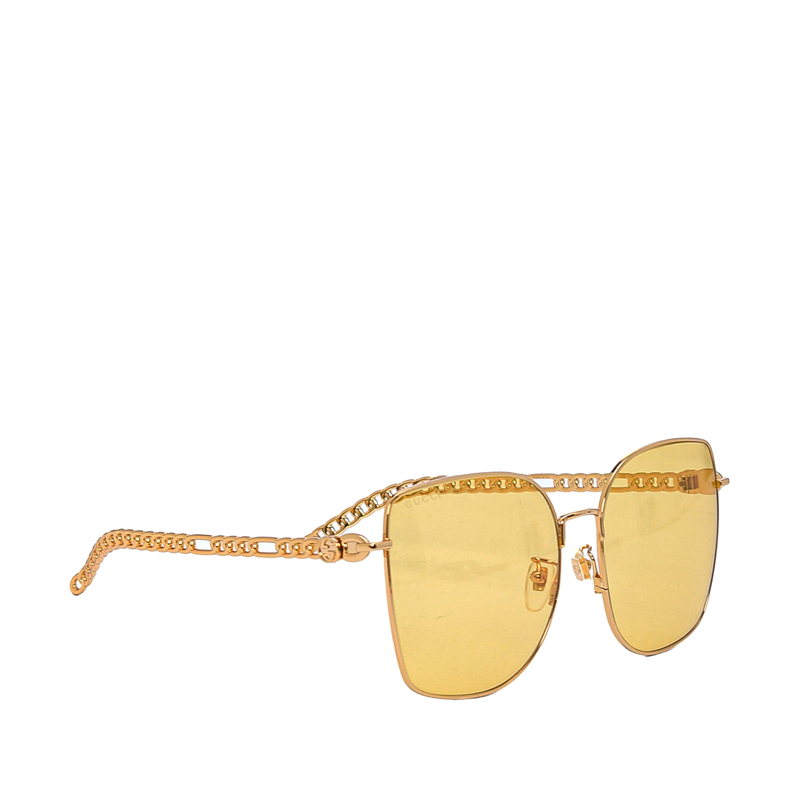 Gucci - Yellow&Gold Acetate Sunglasses